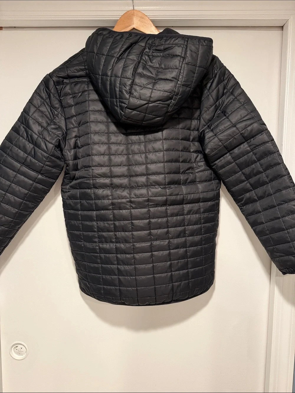 Black Quilted fleece lined Hooded Kids XXL Jacket